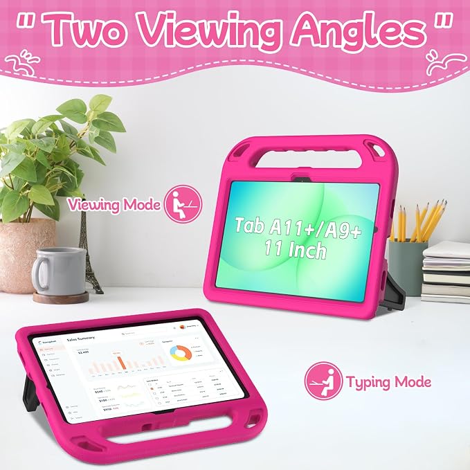 BMOUO Kids Case for Samsung Galaxy Tab A11+ Plus 11” 2026/A9+ Plus 2023 11 inch Tablet with Screen Protector Shockproof Lightweight Stand Handle Galaxy Tab A11 Plus/A9 Plus Case for Kids Black