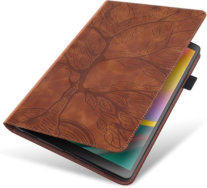 Case for Samsung Galaxy Tab A 8.4'' 2020 SM-T307 PU Leather Folio Stand Cover Protective Shell Lightweight with Pencil Holder Card Pocket Elastic Belt for Galaxy Tab A 8.4 Tablet 2020 - Brown