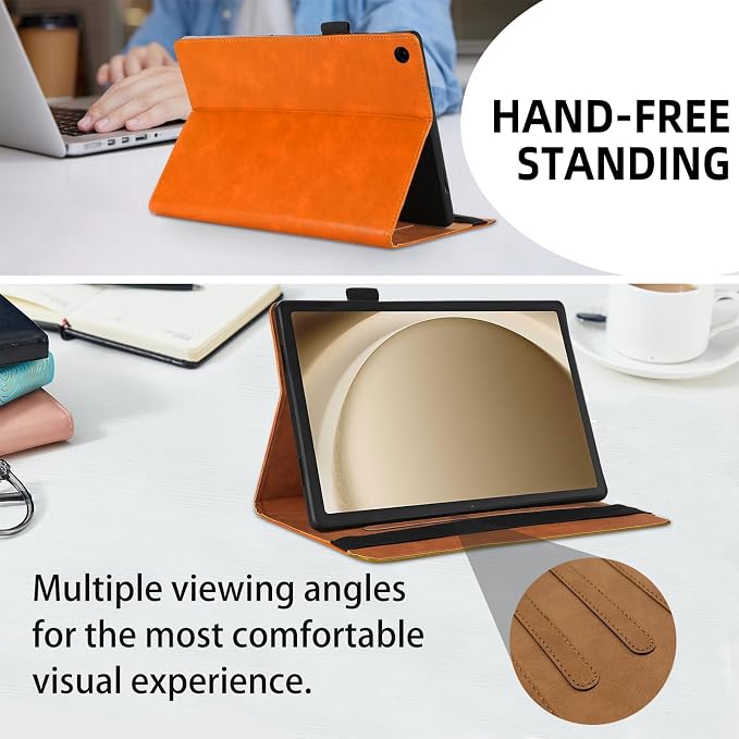 Case for Samsung Galaxy Tab A11 Plus 11 Inch 2025 Released (Model: SM-X310/SM-X315/SM-X236) Bussiness PU Leather Cover Flip Stand with Elastic Band &amp Card Holder-Brown