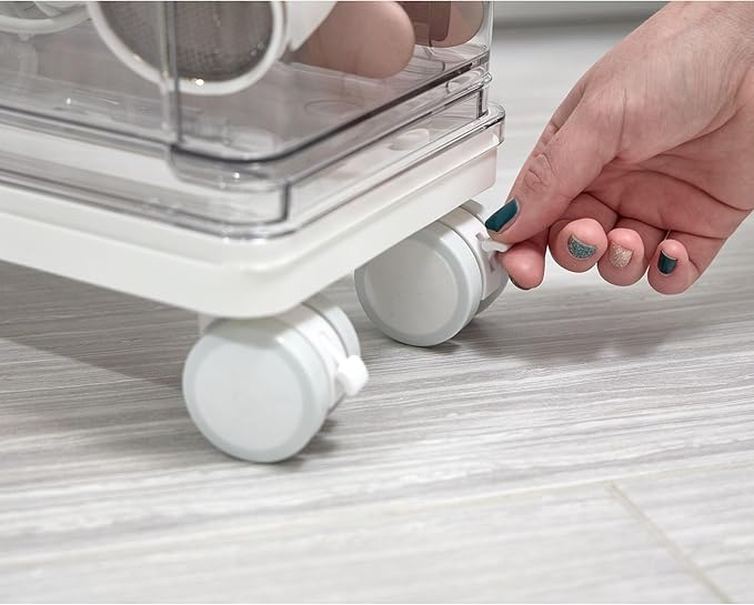 iDesign The Sarah Tanno Collection 5-Drawer Stacking Cosmetic Organizer Cart, Clear