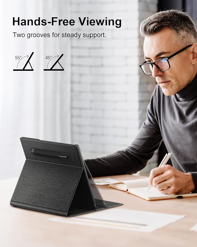 Case for Remarkable 2 Paper Tablet 10.3 2020 Released Fabric Folio Cover with Pen Pocket Stable Stand Design Black &amp Light Cork (Exclusive Templates Provided)