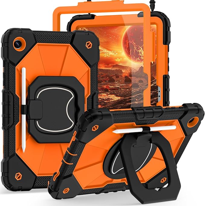 Auizotl Case for Samsung Galaxy Tab A11+/A9+ Plus 11 Inch with Screen Protector/Rotating Stand/Pen HolderMilitary Grade Shockproof Cover for Galaxy Tab A11 Plus /A9 Plus CasesBlack