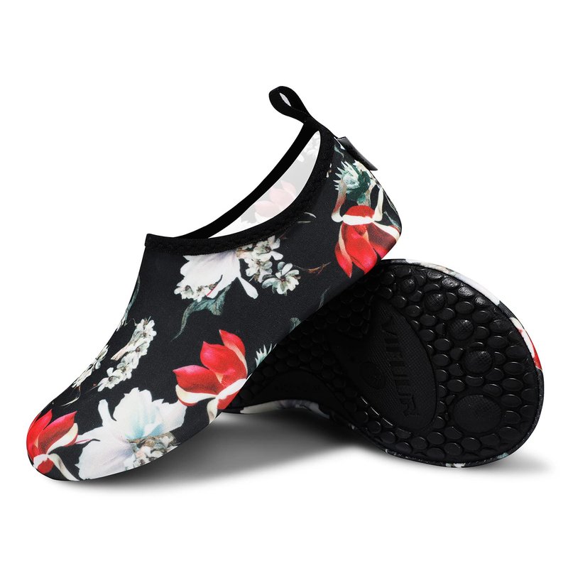 VIFUUR Water Sports Unisex Shoes Black Flower - 5.5-6.5 W US/ 4.5-5.5 M US (36-37)
