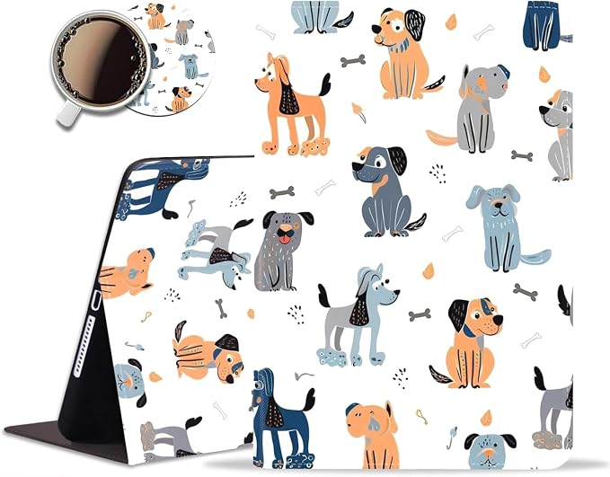 for iPad mini Case iPad mini 1 2 3 4 5 Case and Coasters Set PU Leather Folio Case Smart Cover with Stand &amp Auto Wake Sleep for iPad mini 5/4/3/2/1 - Flame Soccer