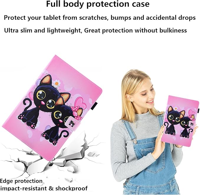 for Galaxy Tab A 8.4 Case 2020 Model (SM-T307/T307U) with Pencil Holder Pockets Multi-Angle Viewing Folio Stand PU Leather Shockproof TPU Cover for Samsung Tab A 8.4 T307 Black Rose Flower