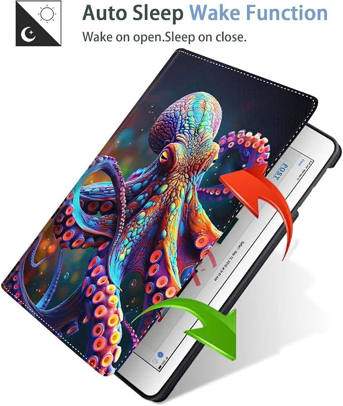 Case for iPad (A16) 11th Generation 11 Inch (2025) iPad 10th Generation 10.9 Inch (2022)，Slim Fit Foldable Standing Cover Case with Auto Sleep/Wake ，Moth Moon