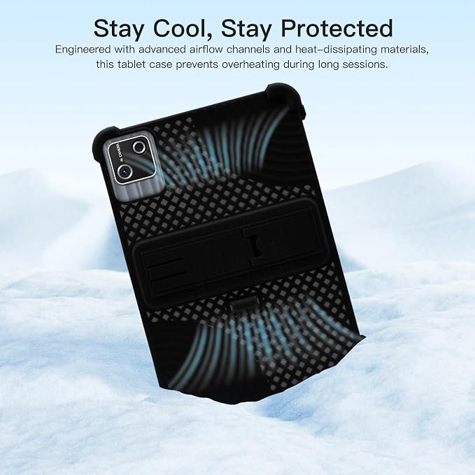 Case for HiGrace G13 10.1 inchHeat Dissipation Tablet CaseSoft Silicone Protector CoverKids FriendlyAdjustable Stand Cover4 Corners Thicken Shockproof Black