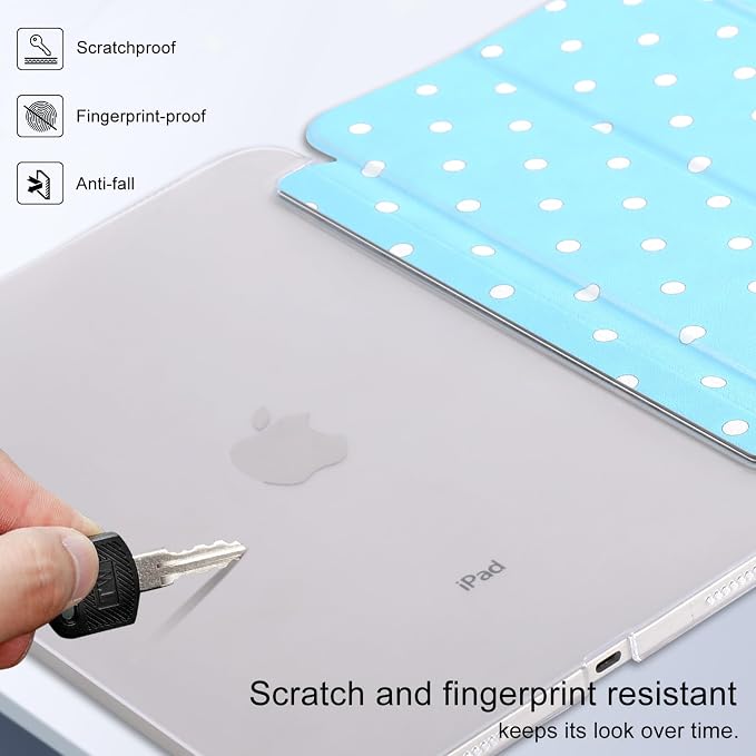 case for ipad 11th Generation11 Inch 2025 (A16 Chip) &amp 10th Gen 10.9 Inch 2022 - Slim Scratch-Resistant Hard PC Translucent Back Shell Smart Cover Wake/Sleep FunctionBlack Bow