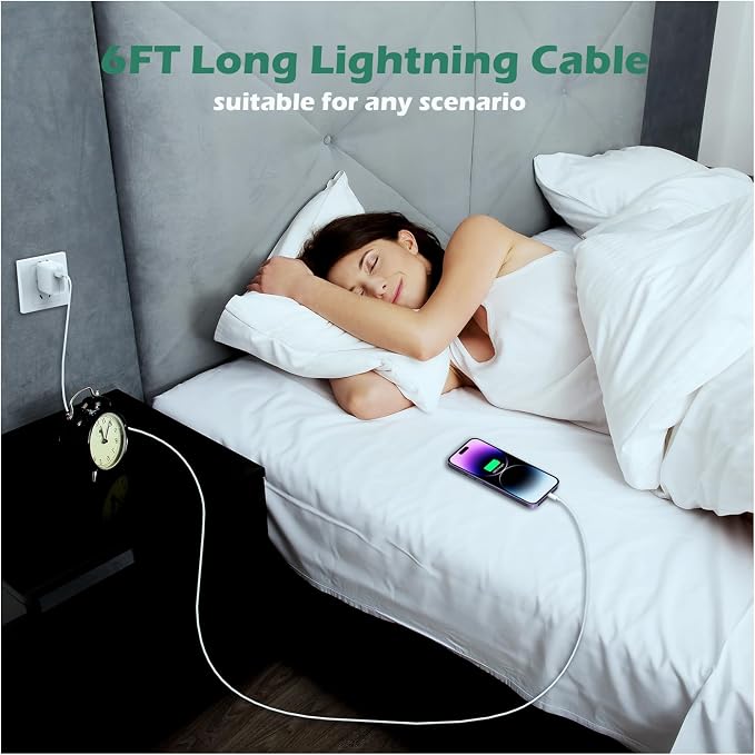 iPad ChargerFast Charge iPhone10FT i-Pad Charging Cord 12W i Pad Charger Fast Charging Block Foldable Portable Travel Plug with Extra Long Lightning Cable Cord Compatible with iPad/iPhone/Airpod