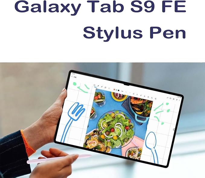 2 Pack Galaxy Tab S9 FE S Pen Compatible with Samsung Galaxy Tab S9 FE Stylus Pen Replacement for Samsung Galaxy Tab S9 FE S Pen + Free 5 Tips Beige