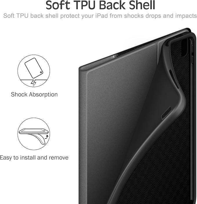 Case for iPad (A16) 11th Gen 11-inch iPad 10th Gen 10.9-inch | with Pencil Holder PU Leather Protective Cover Auto Sleep/Wake Multi-Angle Viewing/Typing Stand Magnetic Closure Beige