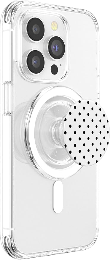 Polka Dot Pattern White And Black Women Girls Polka Dots PopSockets PopWallet for MagSafe