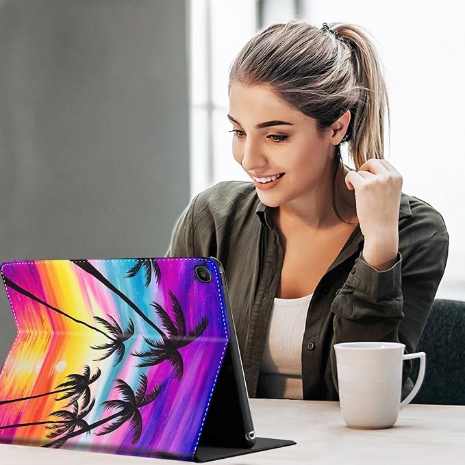 Case for Galaxy Tab S5e Case 2019 10.5 Tablet SM-T720/T725，Anti Slide Premium PU Leather Multi-Angle Viewing Folio Stand Case Cover for Samsung Galaxy Tab S5e Tablet 10.5 Inch - Black Cat Art
