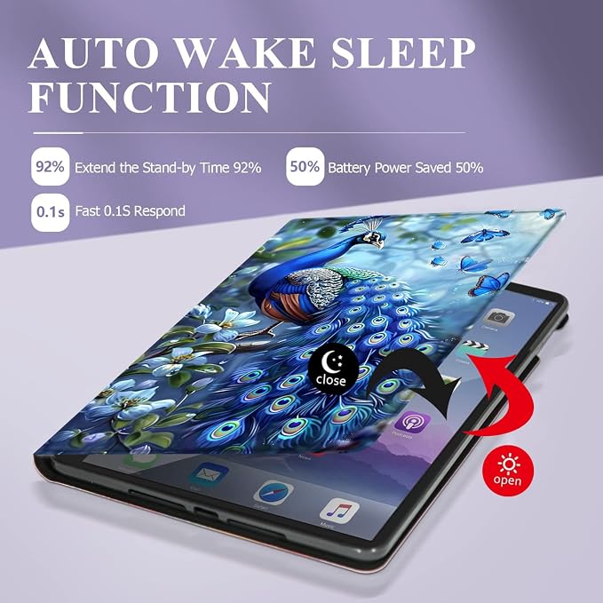 Case for Samsung Galaxy Tab A11 + Plus/A9 + Plus 11 Inch 2025/2023 Ultra-Thin Multi-Angle Protective Cover with Auto Sleep/Wake Black Cat and the Blue Flower