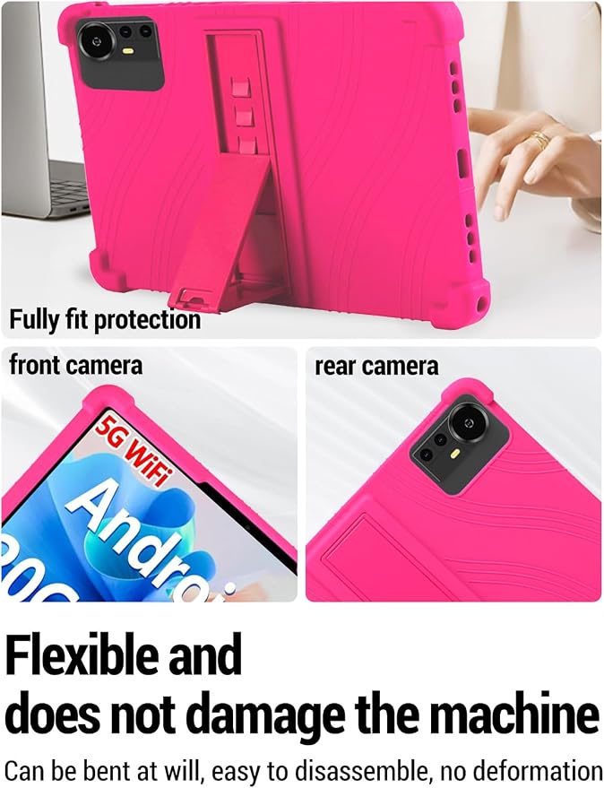 for Bnegynng CP31M 10 inch Tablet Protective case Shockproof Lightweight Silicone Protective Cover with Stand Child-Friendly Protection Easy to Clean DesignBlack