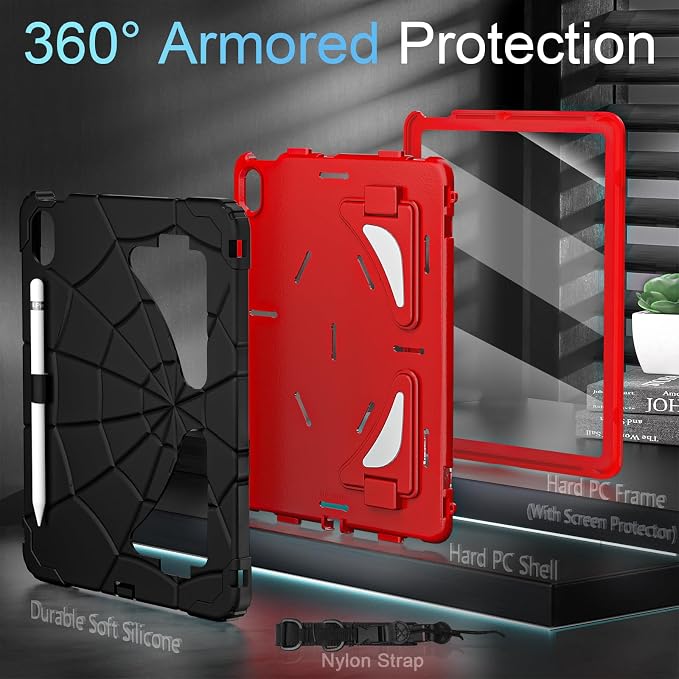 Auizotl Case for iPad (A16) 11'' 11th/10th Generation 10.9'' 2025/2022iPad Case 10th Generation with Screen ProtectorHeavy Duty Shockproof Cover for i Pad 11.0/10.9 InchBlack