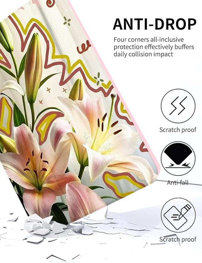 Case for iPad 9th/ 8th/ 7th Generation Case 10.2&amp10.5 Inch (2021/2020/2019 Release) Slim Lightweight Soft Trifold Back Cover with Pencil Holder &amp Auto Sleep/Wake Cover Cherries Cheetah Bows