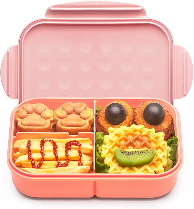 MISS BIG® Bento Box for Kids,Bento Box & Lunch Box,Leakproof, No BPAs/Chemical Dyes,M/W, D/W & Fridge Safe,1150ml Large Lunch Box for School, Picnic, Travel (Pink)