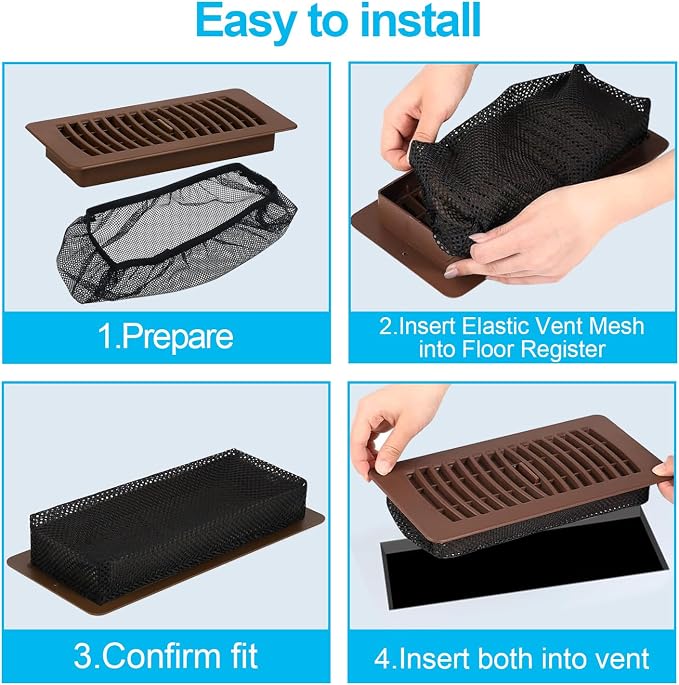 12 Pack Floor Register Cover Trap 4 X 12 Inch Vent Screen Net Black Air Vent