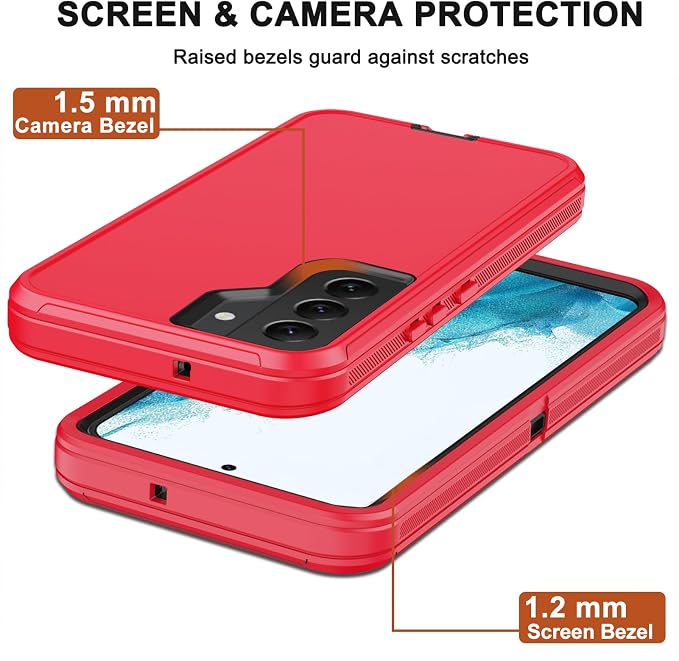 for Samsung Galaxy S22 Plus Case with Belt Clip Holster 2X Screen Protector [Military Grade Protection] Heavy Duty Full Body Shockproof Rugged Protective Cover for Samsung S22 Plus 5G Black