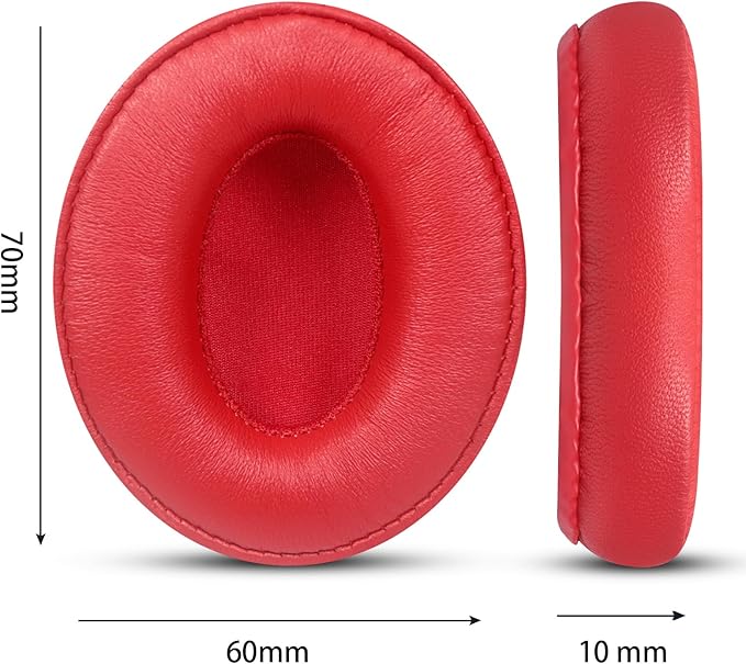Replacement Ear Pads for Headphones - Compatible with SENNHEISER Momentum On-Ear 1（OE1 & OE2） HD1 | Extra Durable Ear Cushions Soft Memory Foam for Comfort - Red Lambskin