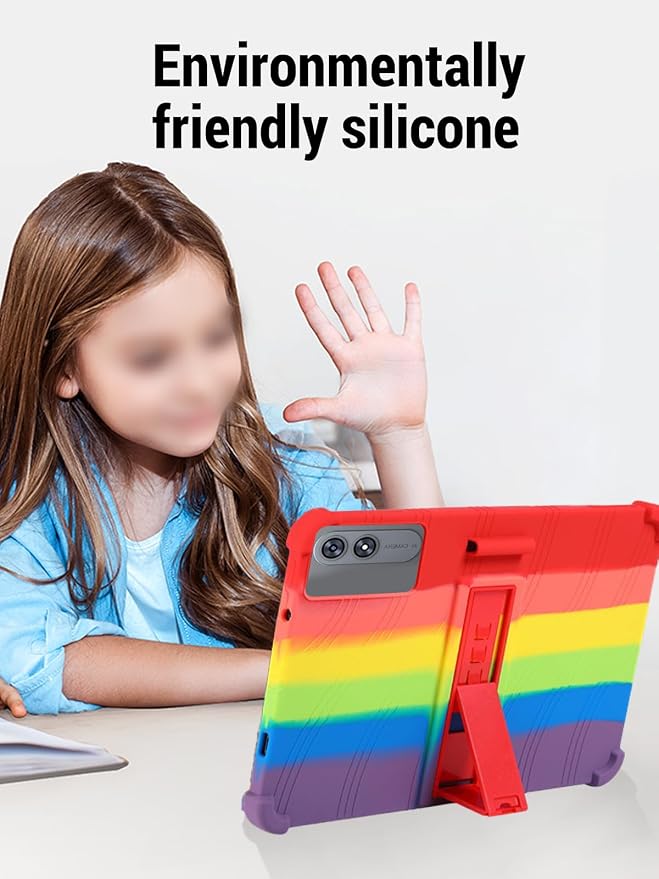 for TABWEE T60 Pro (13.4 Inch) Android 16 Tablet Protective case Shockproof Lightweight Silicone Protective Cover with Stand Child-Friendly Protection Easy to Clean Design Black.