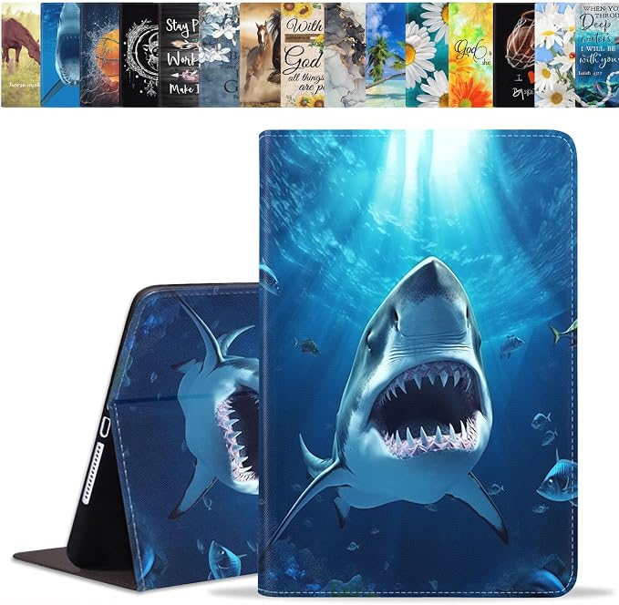 Case for Samsung Galaxy Tab A 8.0 2019 (SM-T290/T295/T297) Slim Lightweight PU Leather Stand Cover with Auto Wake/Sleep for Galaxy Tab A 8.0 Inch Abstract Watercolor Art Dogs