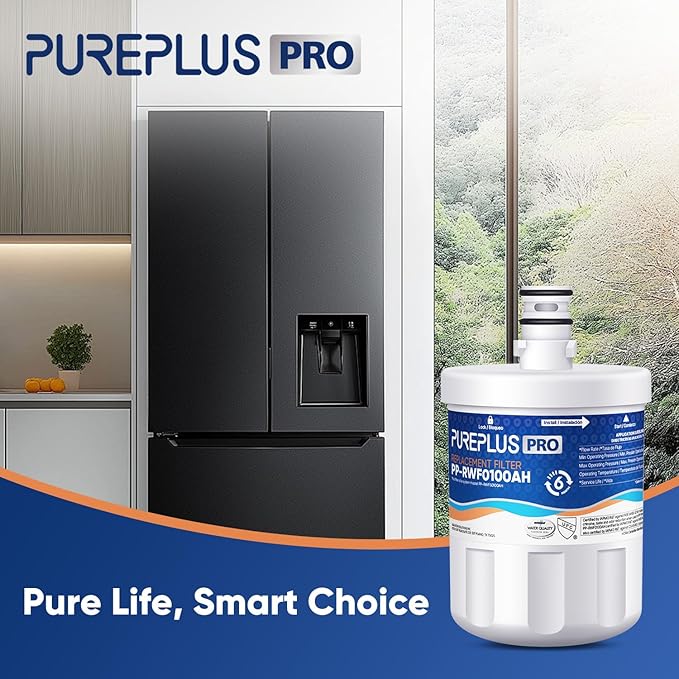PUREPLUS PRO NSF/ANSI 53&42 Certified Refrigerator Water Filter Replacement for LG LT500P, ADQ72910901, GEN11042FR-08, Kenmore 9890, 469890, HDX FML-1, ADQ72910907 Refrigerator Water Filter, 1Pack