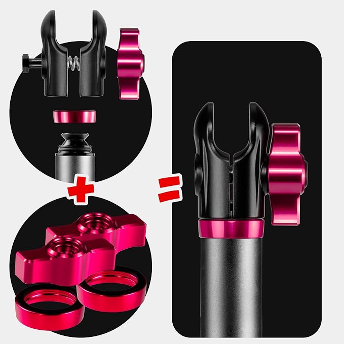 Tackform 10 Long 20mm Ball and Socket Arm DuraLock 20 Series Aluminum Tube Arm | Dual 20mm Sockets and Optional Anti-Theft Knobs | Black