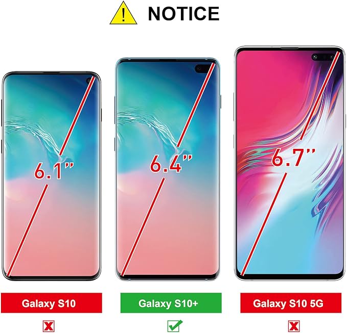 AACL Glass Screen Protector for Samsung Galaxy S10 Plus6.4-Inch2 PackCurved Tempered GlassCompatible with Ultrasonic Fingerprint ScannerBlack