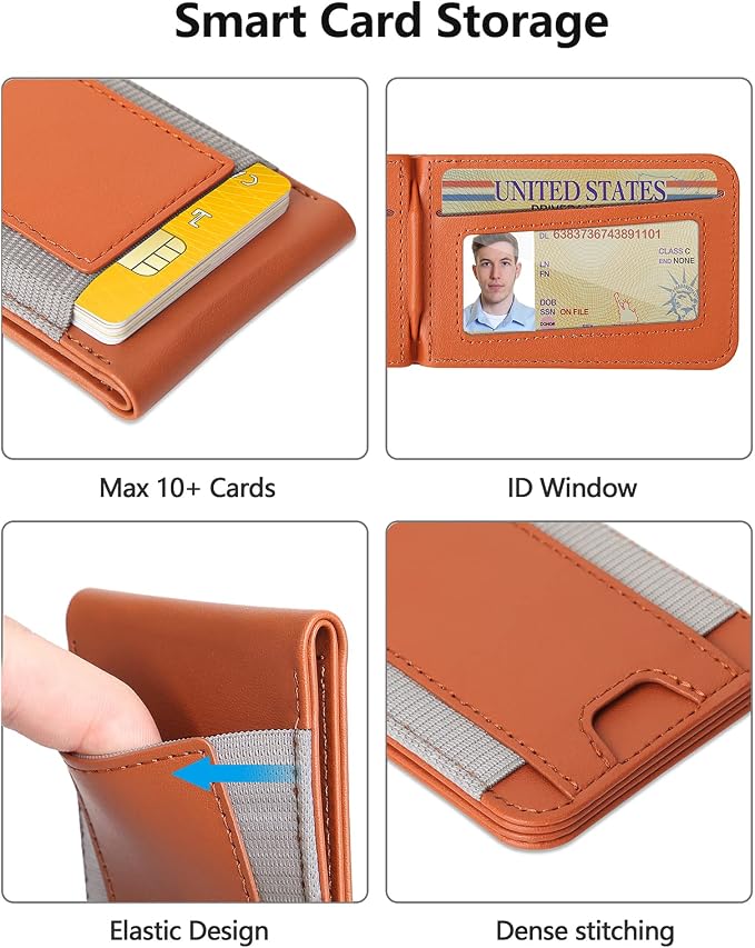 ExtreLife 2-in-1 Magsafe Wallet Adjustable Stand Open ID Window Magnetic Wallet for iPhone 17/16/15/14 Pro Max/14 Pro/14 Plus/13/12 Series 9 Cards Holder Vegan Leather Black