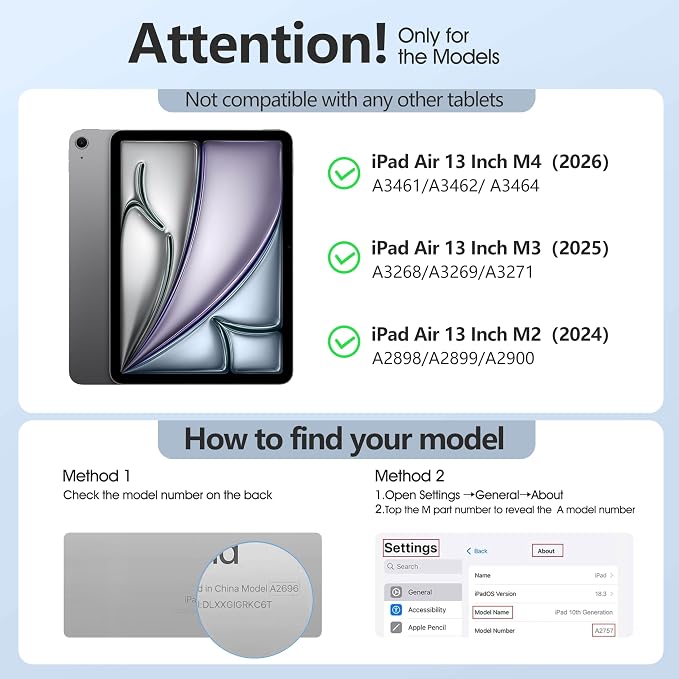 for iPad Air 13 Inch Case M4/M3/M2(2026/2025/2024) Lavender | Slim Trifold Stand Protective Cover with Translucent Hard Back for iPad Air 13 Case Support Touch ID Auto Wake/Sleep