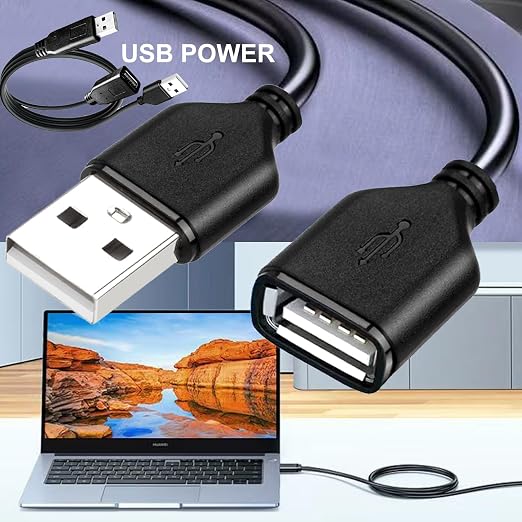 Long USB 2.0 Extension Cable 25FT with PowerLong USB2.0 A Male to FemaleUSB A Cable Extension CordUSB A Data Transfer Extender USB Cable， USB2.0 A Connector for USB Flash Drive/Hard Drive