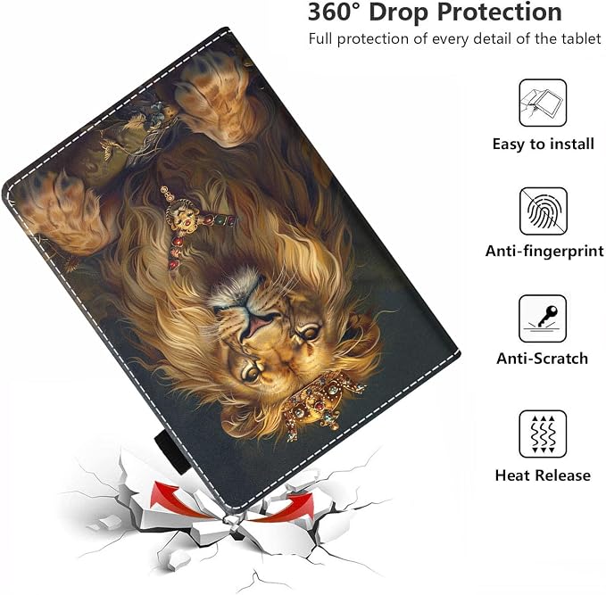 Case for Amazon Kindle Fire HD 8/Fire HD 8 Plus Tablet (12th/10th Generation 2024/2022/2020 Release) - PU Leather Folio Cover with Smart Auto Wake/Sleep Bald Eagle