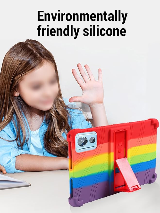 for DEERTiME E15 10 inch Android 15 Tablets Protective caseShockproof Lightweight Silicone Protective Cover with StandChild-Friendly ProtectionEasy to Clean DesignBlack