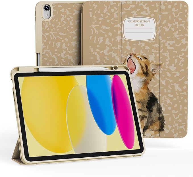 Case for iPad 11th Generation A16 Chip (2025) iPad 10th Generation Case 10.9-inch (2022) Trifold Stable Stand Protective Soft TPU Back Cover with Pencil Holder Black