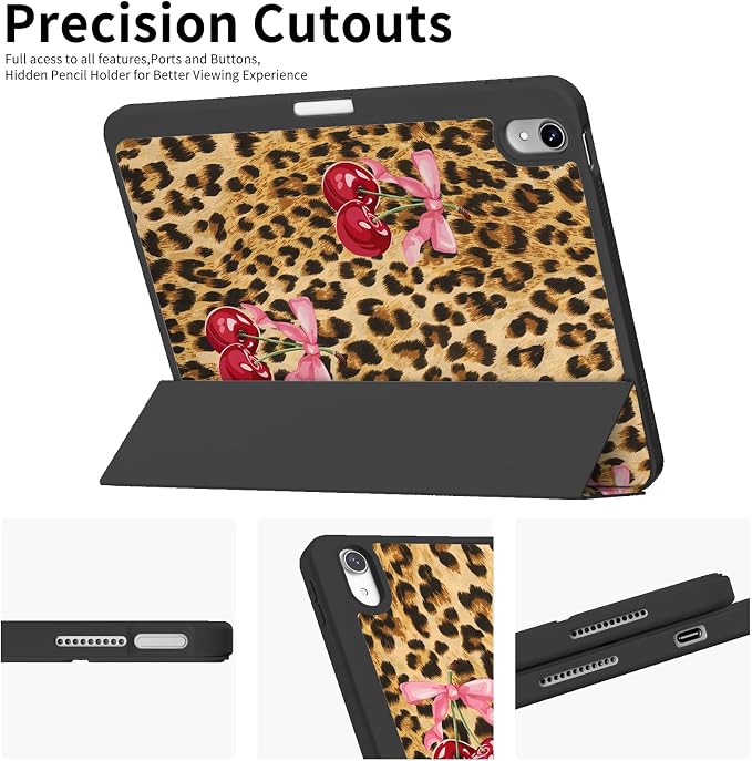 Case for iPad 11th Generation A16 Chip (2025) iPad 10th Generation Case 10.9-inch (2022) Trifold Stable Stand Protective Soft TPU Back Cover with Pencil Holder Black