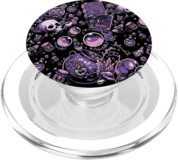 Witch's Essentials Pattern Witchy Design Halloween Cute PopSockets Adhesive PopGrip