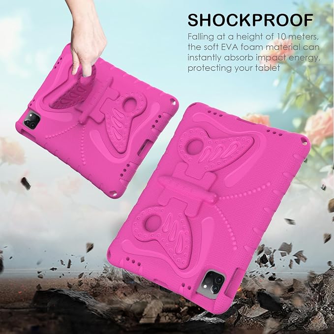 Case for iPad 11th Gen (A16) 11 inch 2025 &amp 10th Generation 10.9 2022 &amp Air 11 2025/2024 &amp Air 6/5th/4th Gen &amp Pro 11 Butterfly Shockproof Cover -Black