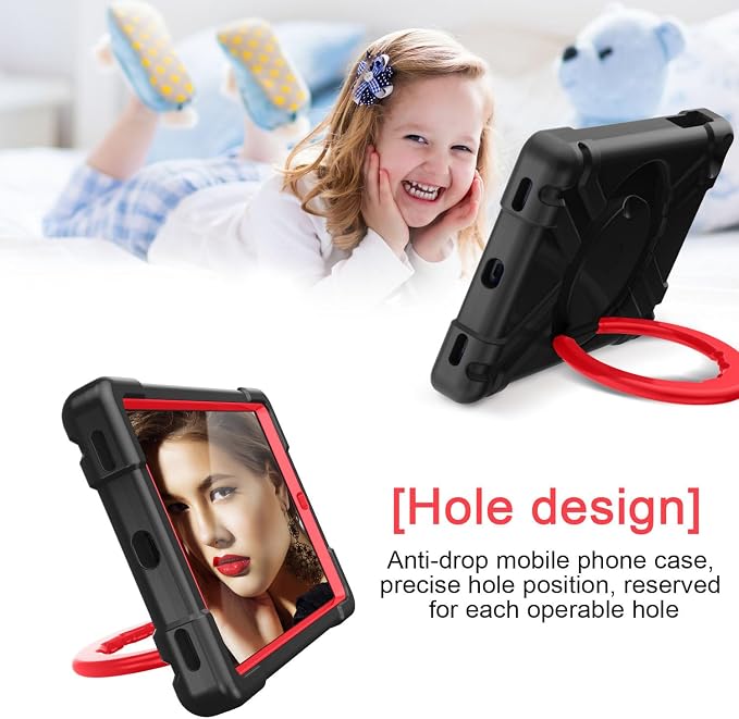 AKABEILA Compatible with Amazon Fire HD 8 2020/2022 Tablet Case，Rugged Kids Case with Stand Lightweight Shockproof Kids Friendly Tablet Cover Black