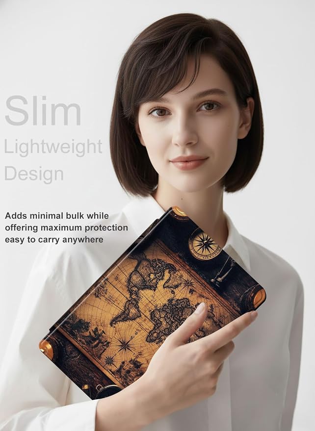 for iPad 11th Generation (A16 2025) 11 / iPad 10th Gen 10.9 2022 Case 360° Rotating PU Leather Stand Cover with Auto Sleep/Wake Shockproof TPU Backl Raccoon Perched