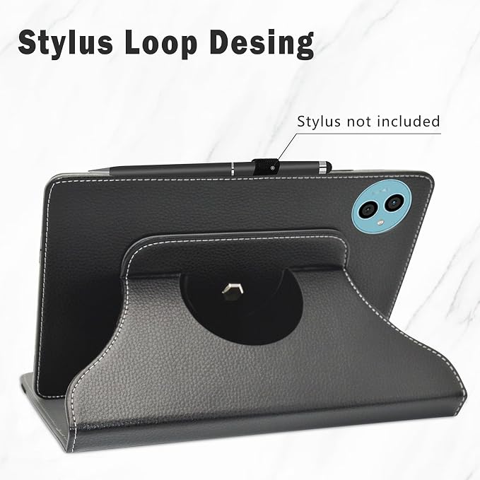 LiuShan for TECLAST P50 CaseDOOGEE U11 Case，U11 PRO Case，360 Degree Rotation Stand PU Cover for 11 TECLAST P50 2024/TECLAST P50S/DOOGEE U11/U11 PRO Tablet(Not Fit TECLAST P50 2025)Black