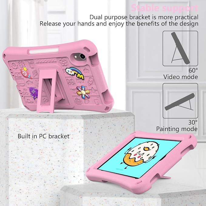 Case for iPad 10.2 Inch 2021/2020/2019/ iPad Pro 10.5 Inch/Air 3rd Gen (2019) Shoulder Strap Kickstand Children Friendly Anti-Scratch Shockproof Case Lightpurple