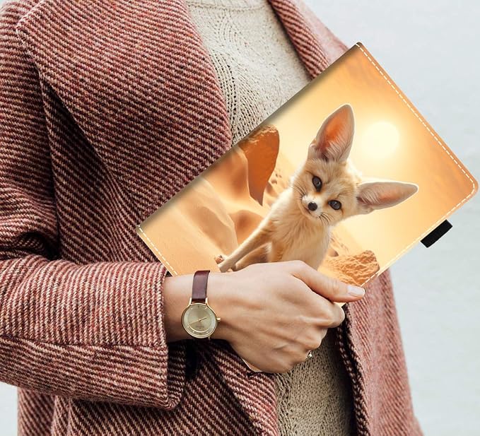 Case for Amazon Fire HD 8/HD 8 Plus Tablet (8 12th/10th Generation 2024/2022/2020 Release) Slim PU Leather Stand Folio Cover with Auto Wake Sleep African Woman Wolf