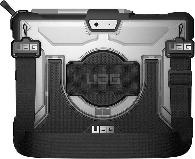 URBAN ARMOR GEAR UAG Microsoft Surface Go 4 / Surface Go 3 / Surface Go 2 / Surface Go Case [10.5-inch Screen] w/Hand Strap Outback Feather-Light Rugged Military Drop Tested Cover Black