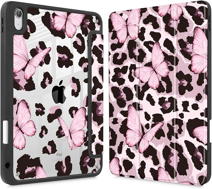 Mektron Case for 2026 iPad Air 11 inch M4 8th (M3 2025 7th /M2 2024 6th) Compatible with iPad Air 10.9 (2022 5th Gen /2020 4th Gen) Shockproof Clear Shell Blue Bows &amp Flowers