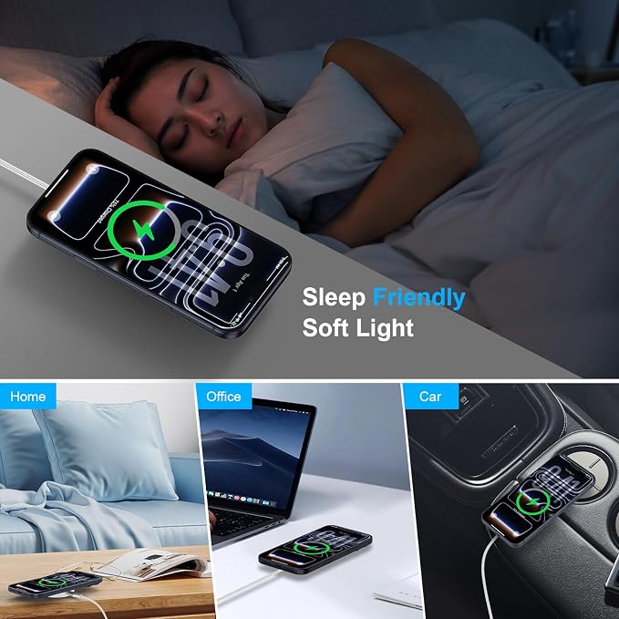 25W Magnetic Wireless Charger for Samsung Galaxy S26 Ultra/S26 Plus/S25/S24/S23/S22/S21/S20 Plus/Magnetic MagSafe Fast Charging Pad for iPhone 17 Pro Max/17e/16/15/14/13/12 Series/AirPods 4/3/2/Pro