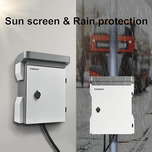 Outdoor Electrical Box, Cold-Rolled Steel Plate, Aluminum Alloy Back Beam, One-Piece Ventilation Design, IP65 Waterproof, Wall/Pole Mounted (15.7" x 11.8" x 7.5")