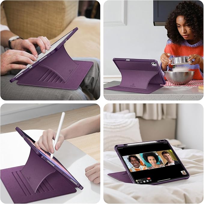 Fintie Magnetic Stand Case for iPad Pro 13-inch (M5) 2025 / (M4) 2024 - Multiple Angles Shockproof Rugged Soft TPU Cover with Pencil Holder Auto Sleep/Wake Black