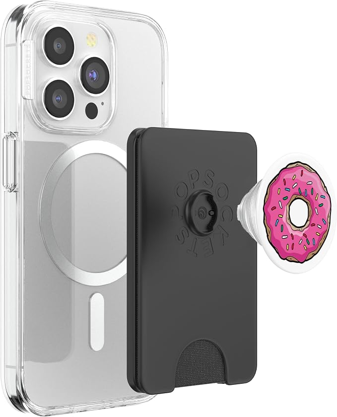 Pink Donut Sprinkles Funny Food Doughnut Lovers PopSockets Adhesive PopGrip